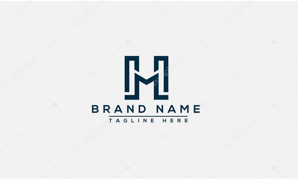 MH Logo Design Template Vector Graphic Branding Element.