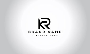 KR Logo Tasarım Şablonu Vektör Grafik Damgalama Elemanı.