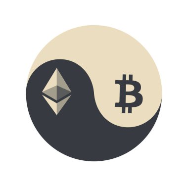 Competition between cryptocurrencies. bitcoin balance. Vector illustration