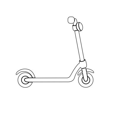 Detailled vector illustrationof an electric scooter isolated in white background. Vector illustration