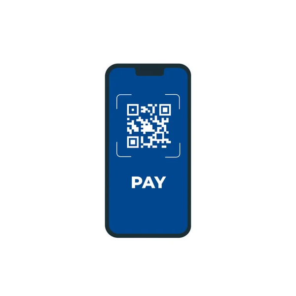 Scan Pay Smartphone Scan Code Paper Detail Technology Business Concept — 스톡 벡터