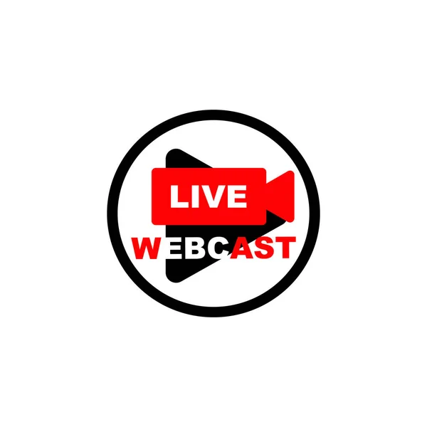 Live Webcast Button Icon Vector Stock Illustration Eps — ストックベクタ