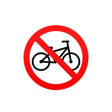 bike no entry, caution warn symbol for public transport areas to do not do that. vector logo, sign, symbol. Vector illustration