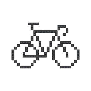 8 bit pixel bike Made from designer details. white background. vector illustration. isolated object. Vector illustration