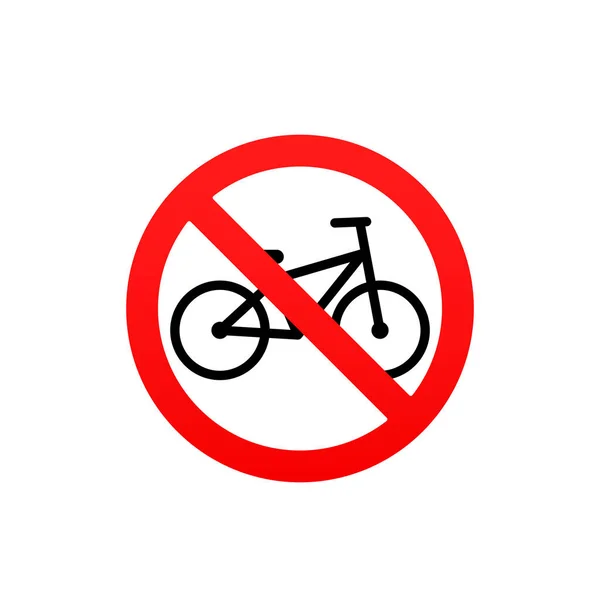 Bike Entry Caution Warn Symbol Public Transport Areas Vector Logo — Stock vektor