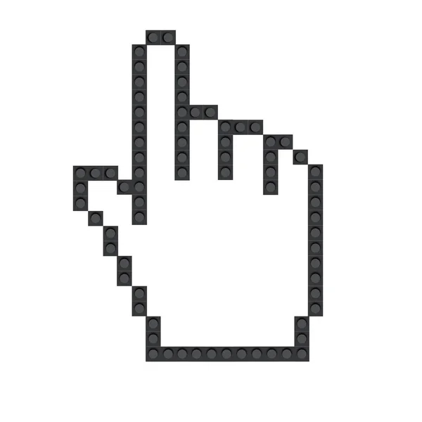 Pixel Hand Icon White Background Hand Cursor Icon Flat Style — Image vectorielle