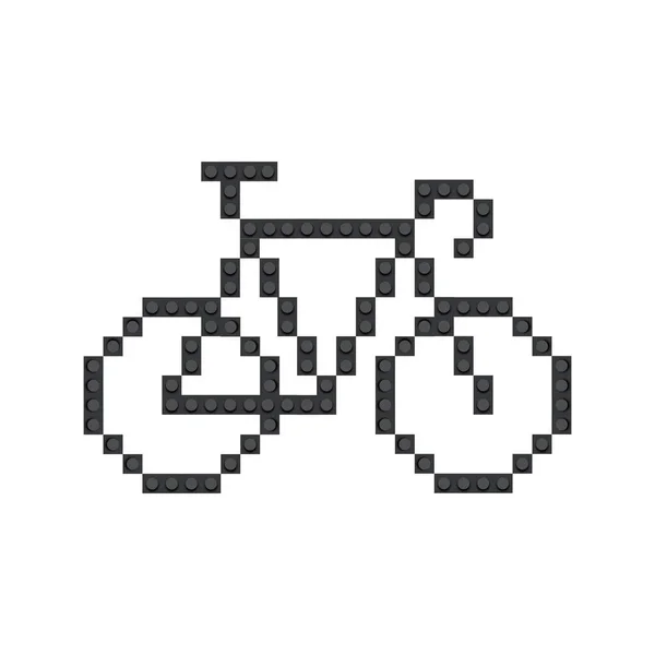 Bit Pixel Bike Made Designer Details White Background Vector Illustration Vector Graphics