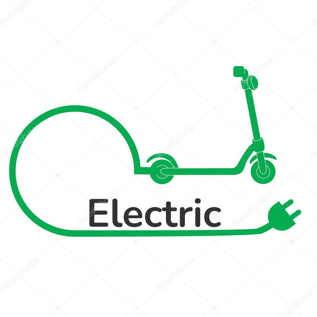 electric push scooter vector illustration. Vector illustration