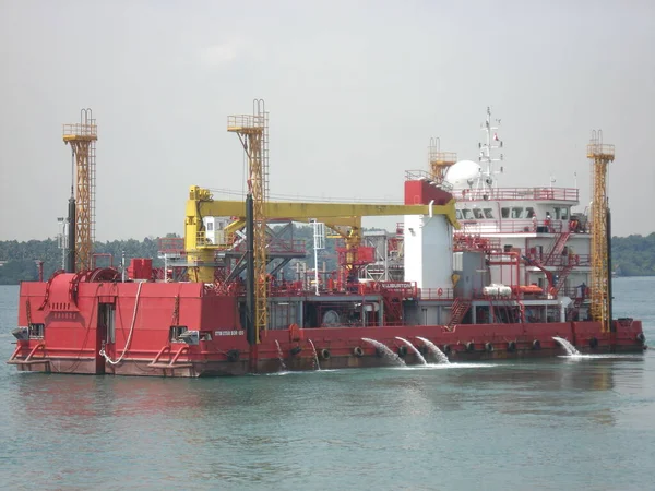 Stimulation Barge Offshore Job — ストック写真