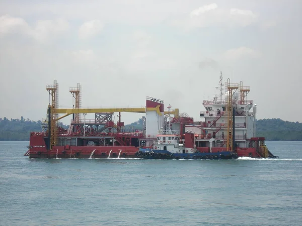 Stimulation Barge Offshore Job — стоковое фото