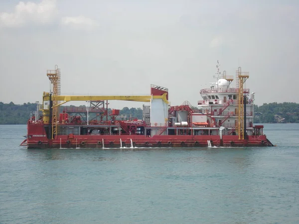 Stimulation Barge Offshore Job — Stock Photo, Image