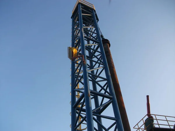 Tower Supdcan Barge Installastion Offshore Work — Fotografia de Stock