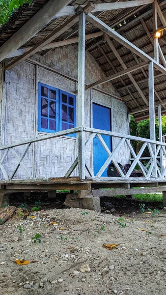 Wooden Stilt Houses Neatly Lined Tourist Area Biluhu Beach East — Stok fotoğraf