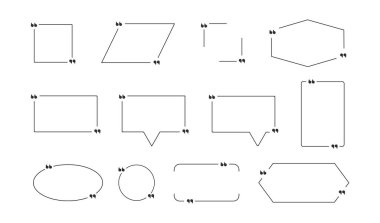 Büyük tasarım için kutu çerçevesi büyük set. Renkli boş şablon metin bilgisi kutusu tasarımı alıntısı