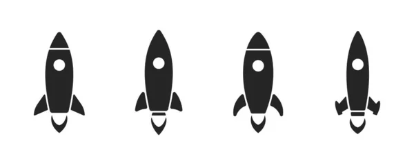 Rocket Icons Set Space Ship Launch Icon Collection — Stock Vector