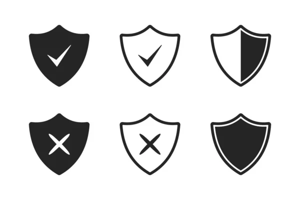 Shield Icon Set Protection Shield Shield Illustration Security Icon — Stock Vector