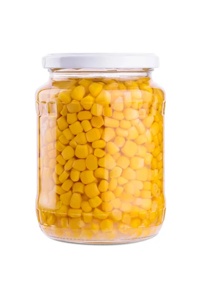 Organic Corn Mason Jar Isolated — Stok fotoğraf