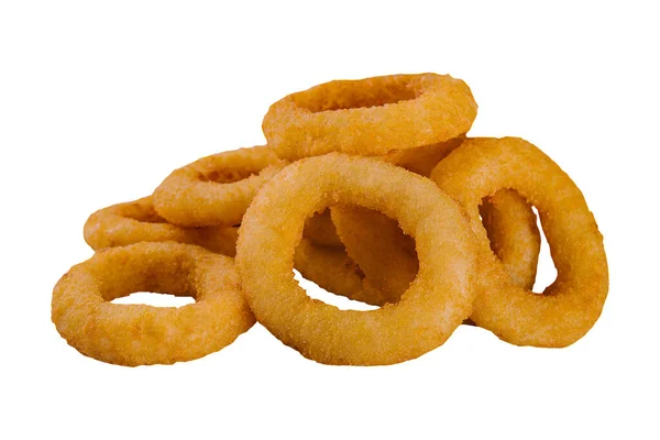Delicious Golden Onion Rings Isolated White — Stock Photo, Image