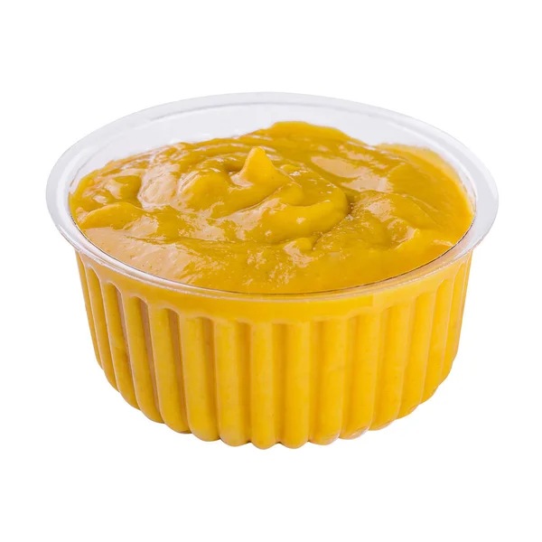 Mustard Small Plastick Bowl Isolated — Fotografia de Stock