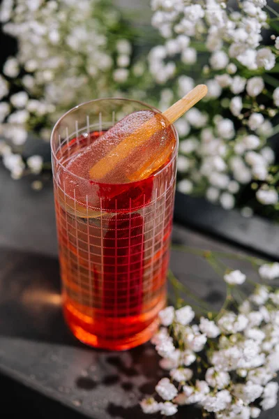 Traditional asia cold drink. Fruit and herbal cold drink.