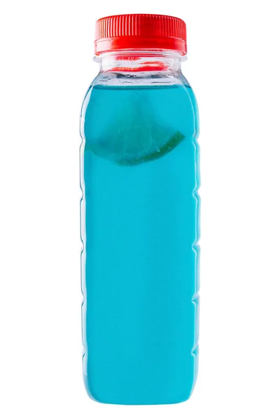 Isotonic Energy Drink Bottle Blue Transparent Liquid — Fotografia de Stock