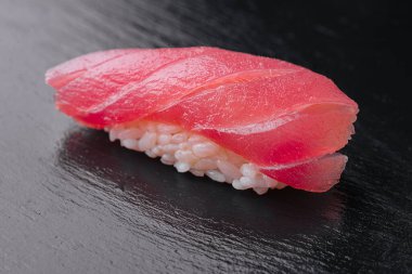Japanese Nigiri sushi with raw tuna fillet