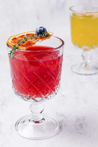 Cocktail Blood Orange Margarita Con Ghiaccio Timo — Foto Stock