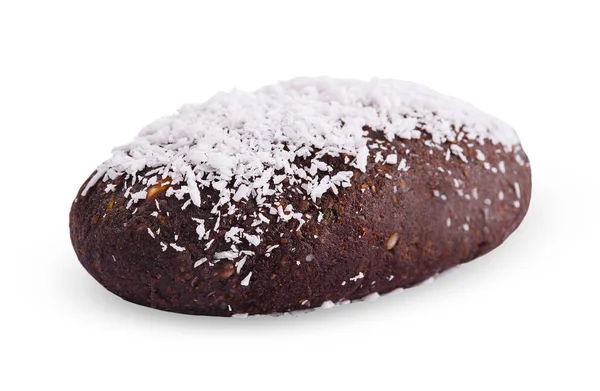 นฝร งเค อคโกแลตแยกก นบนพ นหล ขาว — ภาพถ่ายสต็อก
