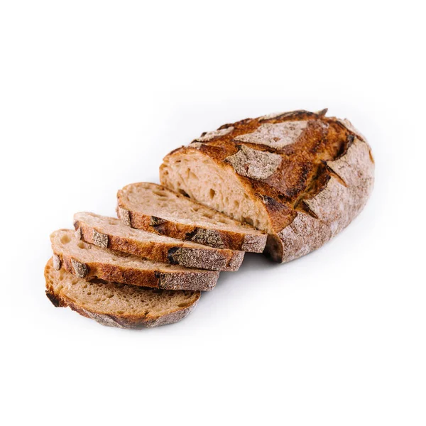 Čerstvý Žitný Chléb Izolované Bílém Pozadí — Stock fotografie