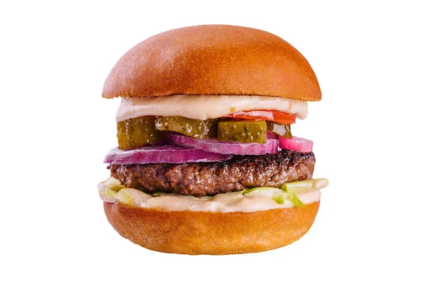 Смачні Апетитні Гамбургерні Чізбургер Ізольовані — стокове фото
