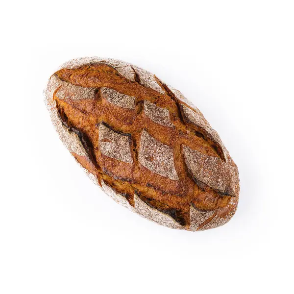 Μαύρο Ψωμί Είναι Απομονωμένα Λευκό Φόντο — Φωτογραφία Αρχείου