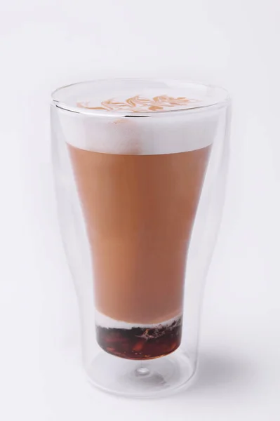 Glas Kaffee Macchiato Mit Sahneschaum — Stockfoto