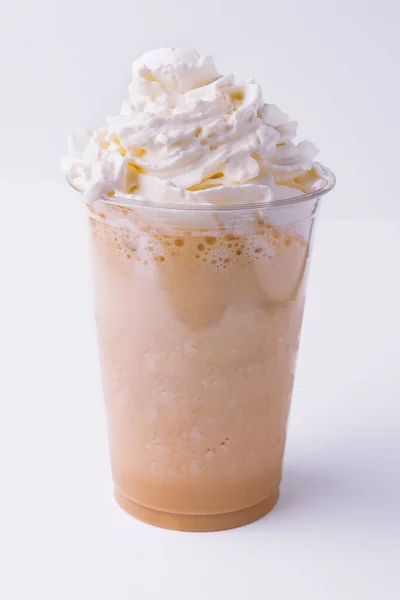 Milkshake Chocolate Com Chantilly Branco — Fotografia de Stock