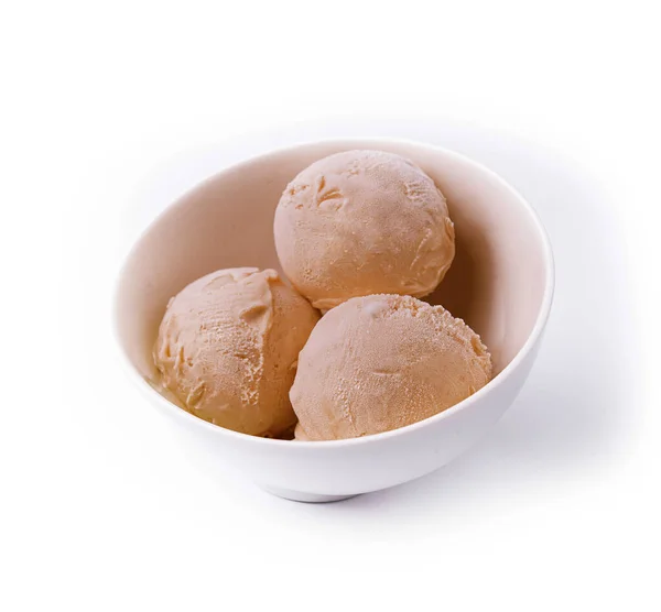 Plain Vanilla Ice Cream Scoops Toppings — Stock Photo, Image