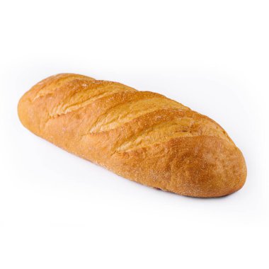 Beyaz ekmek, beyaz bir arka plan üzerinde izole