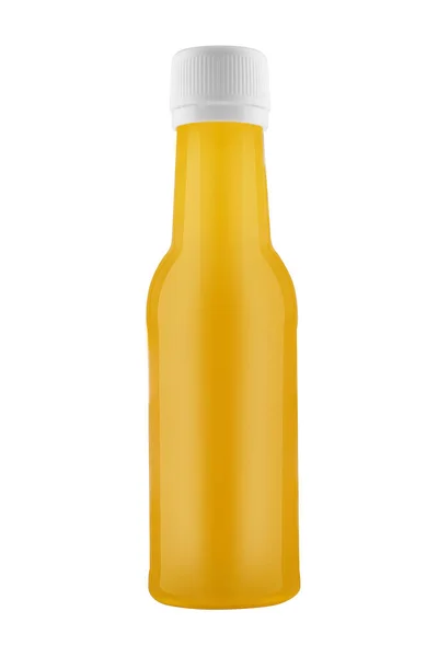 Contenitore Bottiglia Senape Giallo Spremere Isolato — Foto Stock