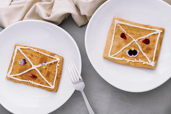 Pfannkuchenkonzept Mit Saurem Sahnegesicht — Stockfoto