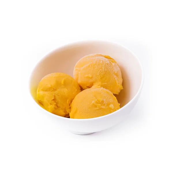 Mango Ice Cream Sorbet Plate — Stock Photo, Image