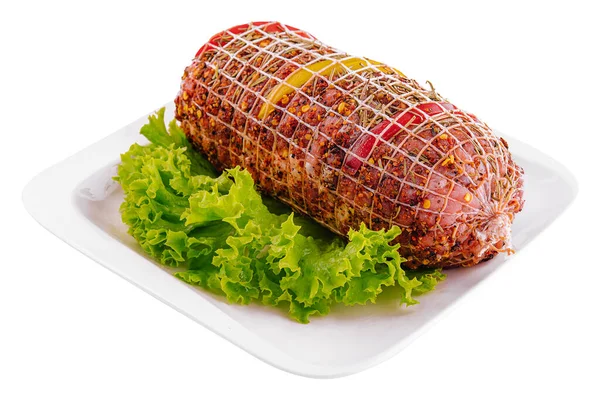 Сырое Мясо Свинины Специями — стоковое фото