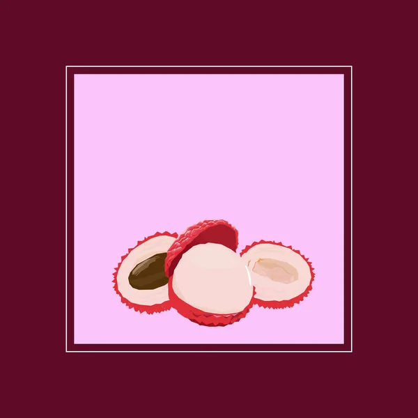 Lychee Illustration Design Vector — стоковый вектор