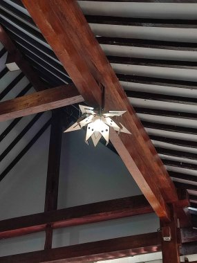 Lamp case made of traditional Javanese woven bamboo