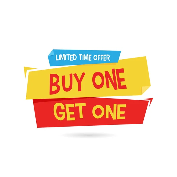 Buy One Get One Origami Label — стоковый вектор