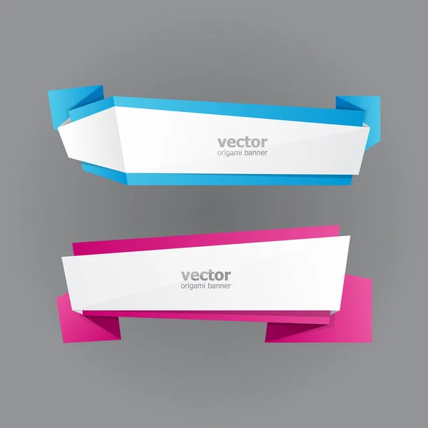 Abstract Vector Origami Banners — Vector de stock