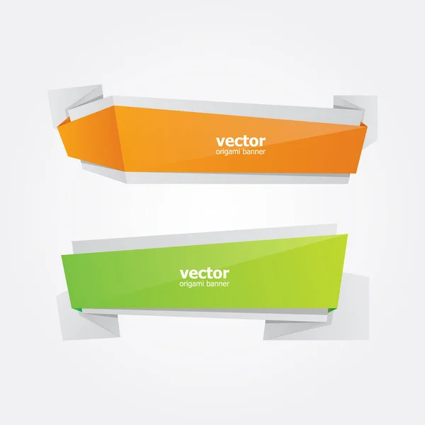 Abstract Vector Origami Banners — Vetor de Stock
