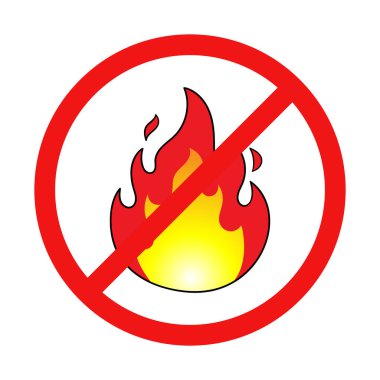 Vector No Fire Sign on White Background