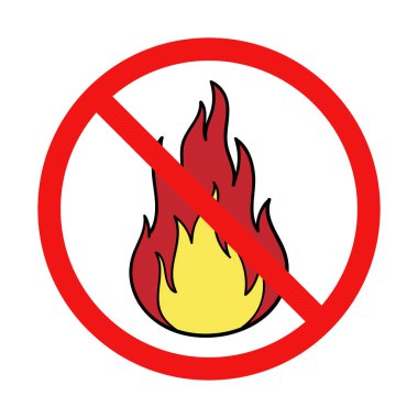 Vector No Fire Sign on White Background