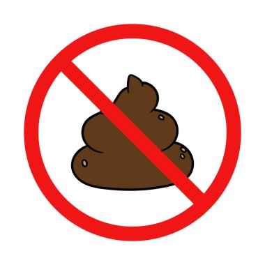 Vector No Poop Sign on White Background