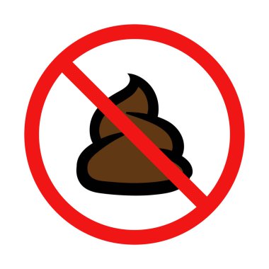 Vector No Poop Sign on White Background