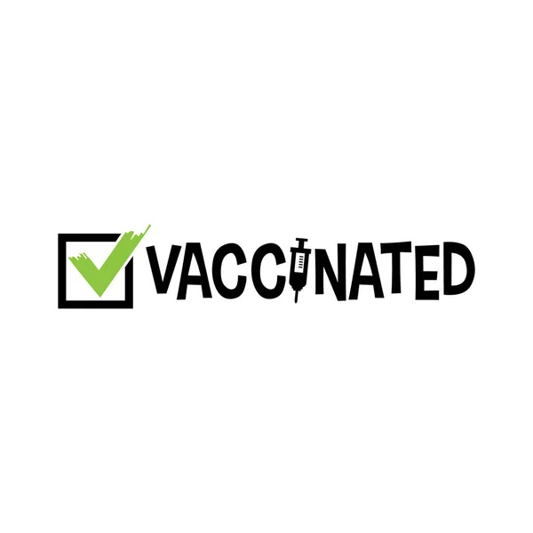 Vector Vaccinated Checkbox Label Illustration — Vettoriale Stock