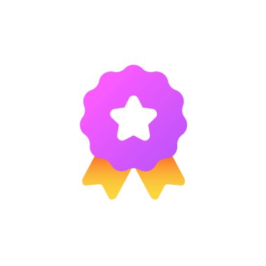 Star Medal Icon on White Background